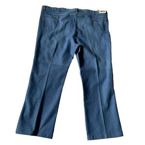 Mens Sears 54 Stout Blue Denim-Look Polyester Pants With Western Back Pocket Sti